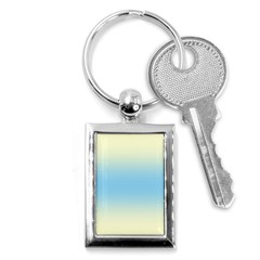 Cream Yellow To Baby Blue Bilinear Gradient Key Chain (rectangle) by GradientsOmbre