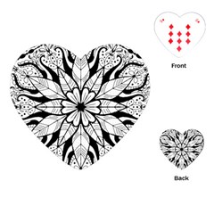 Seamless Tiling Pattern Hand Drawn Black White Playing Cards Single Design (heart) by Grandong