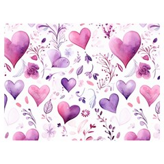 Hearts Love Purple Premium Plush Fleece Blanket (extra Small) by Grandong