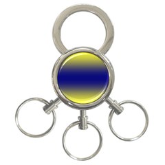 Electric Yellow To Navy Blue Bilinear Gradient 3-ring Key Chain by GradientsOmbre