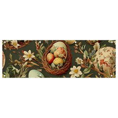 Charming Seamless Pattern Vintage Easter Floral Motif Banner And Sign 9  X 3  by dflcprintsclothing