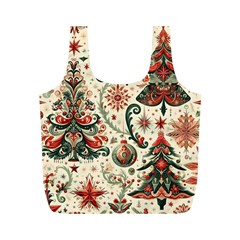 Christmas Tree Snow Full Print Recycle Bag (m) by Bedest