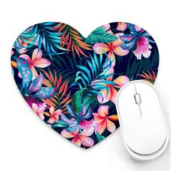 Hawaiian Flowers Hawaii Heart Mousepad by Cemarart