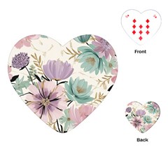 Flowers Pattern Floral Playing Cards Single Design (heart) by Sabxi