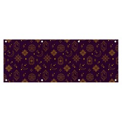 Moon Stars Pattern Banner And Sign 8  X 3  by Sabxi