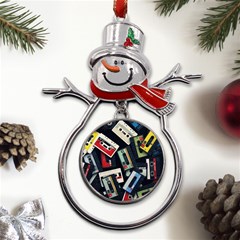 Abstract Case Metal Snowman Ornament by kyorashop23