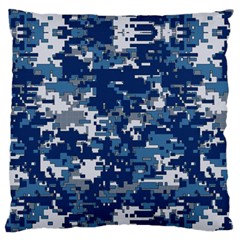 Blue, Camouflage, Cool, Navy, New, Pattern Large Cushion Case (one Side) by kyorashop23