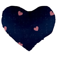 Corazones, Blue, Pattern Large 19  Premium Heart Shape Cushions by kyorashop23