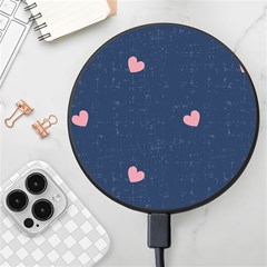 Corazones, Blue, Pattern Wireless Fast Charger(black) by kyorashop23