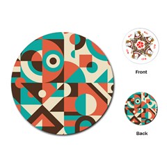 Retro Colorful Background, Retro Abstraction Playing Cards Single Design (round) by kyorashop23