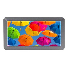 Umbrella, Colorful, Positive, Sky, Rainbow Memory Card Reader (mini) by kyorashop23