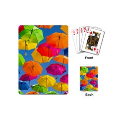 Umbrella, Colorful, Positive, Sky, Rainbow Playing Cards Single Design (mini) by kyorashop23