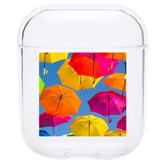 Umbrella, Colorful, Positive, Sky, Rainbow Hard Pc Airpods 1/2 Case by kyorashop23