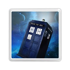 Tardis Doctor Who Space Blue Memory Card Reader (square) by Cemarart