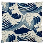 Japanese Wave Pattern Large Cushion Case (One Side) Front