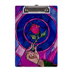 Enchanted Rose Stained Glass A5 Acrylic Clipboard by Cemarart