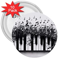 Piano Sounds 3  Buttons (10 Pack)  by RiverRootz