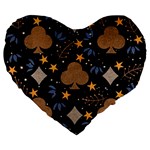Seamless Pattern Repeat Repetition Large 19  Premium Flano Heart Shape Cushions Front