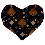 Seamless Pattern Repeat Repetition Large 19  Premium Flano Heart Shape Cushions Back