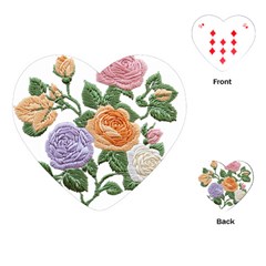Embroidery Roses Floral Design Playing Cards Single Design (heart) by Sabxi