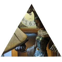 Clock And Lady Wooden Puzzle Triangle by bestdesignintheworld