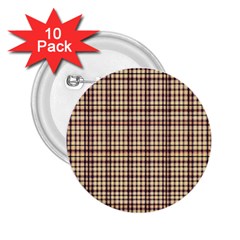 Retro 60s 50s Plaid Pattern 3 2 25  Buttons (10 Pack)  by violetheavensky
