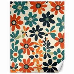Retro Scandinavian Nordic Flowers Pattern 2 Canvas 36  X 48  by violetheavensky