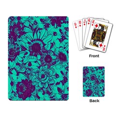 Mid Century Retro Floral 1970s 1960s Pattern 101 Playing Cards Single Design (rectangle) by violetheavensky