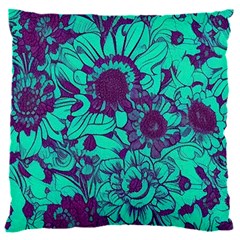 Mid Century Retro Floral 1970s 1960s Pattern 101 18  Baby Flannel Cushion Case (two Sides) by violetheavensky