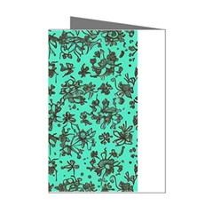 Mid Century Retro Floral 1970s 1960s Pattern 102 Mini Greeting Cards (pkg Of 8) by violetheavensky