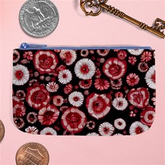 Mid Century Retro Floral 1970s 1960s Pattern 96 Large Coin Purse by violetheavensky