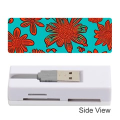 Mid Century Retro Floral 1970s 1960s Pattern 103 Memory Card Reader (stick) by violetheavensky