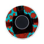 Mid Century Retro Floral 1970s 1960s Pattern 103 On-the-Go Memory Card Reader Front