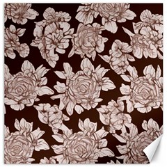 Mid Century Retro Floral 1970s 1960s Pattern 106 Canvas 16  X 16  by violetheavensky