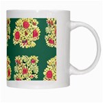Retro 1880s Flowers Pattern 6 White Mug Right