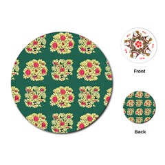 Retro 1880s Flowers Pattern 6 Playing Cards Single Design (round) by violetheavensky