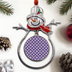 Royal Fractal Pattern 4 Metal Snowman Ornament by violetheavensky