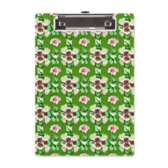 Retro 1880s Flowers Pattern 4 A5 Acrylic Clipboard by violetheavensky