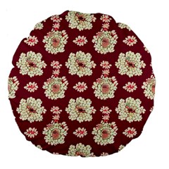 Retro 1880s Flowers Pattern Large 18  Premium Flano Round Cushions