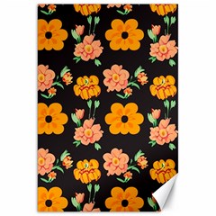 Retro 40s 50s Flowers Pattern Halloween 3 Canvas 20  X 30  by violetheavensky