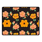Retro 40s 50s Flowers Pattern Halloween 3 Two Sides Fleece Blanket (Small) 45 x34  Blanket Back