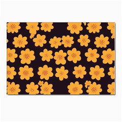 Retro 40s 50s Flowers Pattern Halloween 4 Postcard 4 x 6  (pkg Of 10) by violetheavensky