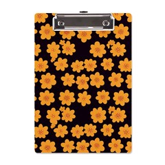 Retro 40s 50s Flowers Pattern Halloween 4 A5 Acrylic Clipboard by violetheavensky