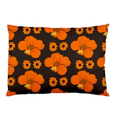 Retro 40s 50s Flowers Pattern Halloween 2 Pillow Case by violetheavensky
