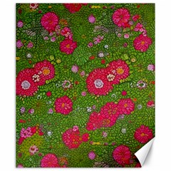 Mid Century Retro Floral 1970s 1960s Pattern 88 Canvas 20  X 24  by violetheavensky