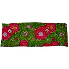 Mid Century Retro Floral 1970s 1960s Pattern 88 15 x40  Body Pillow Case Dakimakura (two Sides) by violetheavensky