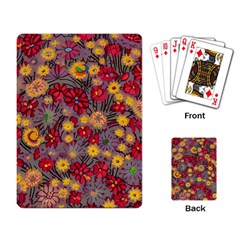 Mid Century Retro Floral 1970s 1960s Pattern 90 Playing Cards Single Design (rectangle) by violetheavensky