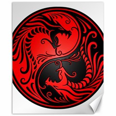 Red Yin Yang Dragons Canvas 16  X 20  by JeffBartels