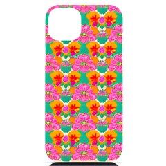 Retro 40s 50s Mexico Flowers Pattern Iphone 14 Plus Black Uv Print Pc Hardshell Case by violetheavensky