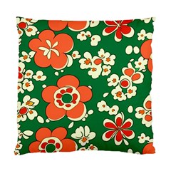 Mid Century Retro Floral 1970s 1960s Pattern 94 Standard Cushion Case (one Side) by violetheavensky